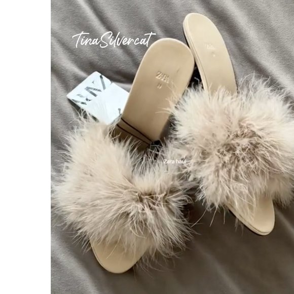 BLOGGER'S FAVE! Zara Feather Heels NWT - Picture 10 of 16